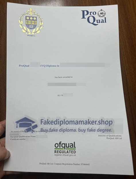 Buy A Proqual Certificate Fake Proqual Level Nvq Diploma