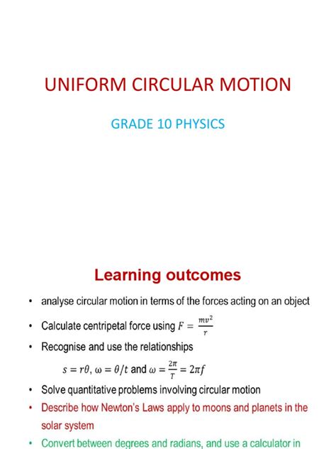 Uniform Circular Motion | PDF | Acceleration | Speed