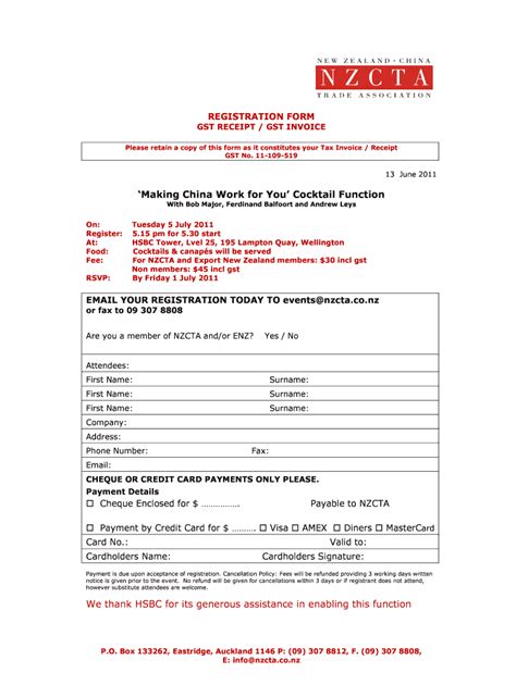 Fillable Online HSBC Wlg 5jly Rego Form Template Fax Email Print