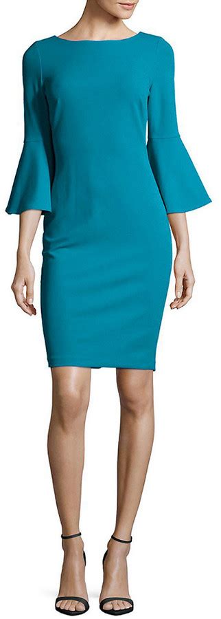 Calvin Klein Bell Sleeve Sheath Dress Shopstyle