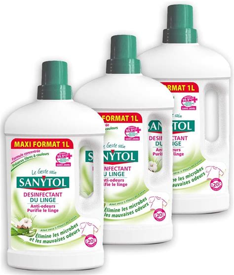 Sanytol Désinfectant du Linge Aloe Vera Fleurs de Coton 1 Litre Lot