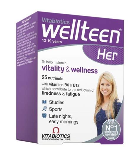 VITABIOTICS WELLTEEN Maisto Papildas Paaugliams HER 30 Tab Camelia