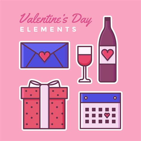 Valentines Day Elements Set Vector 272758 Vector Art At Vecteezy