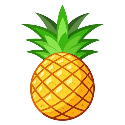 A Single Ripe Pineapple With Green Leaves Premium Ai Generated Vector