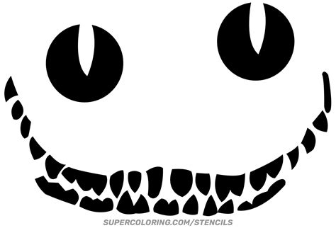 Scary Cheshire Cat Stencil Free Printable Papercraft Templates