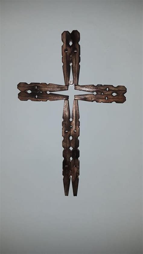 Handmade Aged And Burned Crosses Made With Clothespins 9 1 2 Inches Tall And 5 3 4 Inches