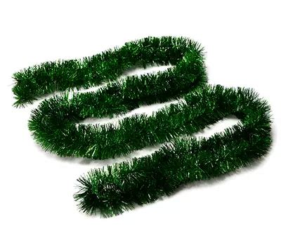 15' Green Tinsel Garland | Big Lots