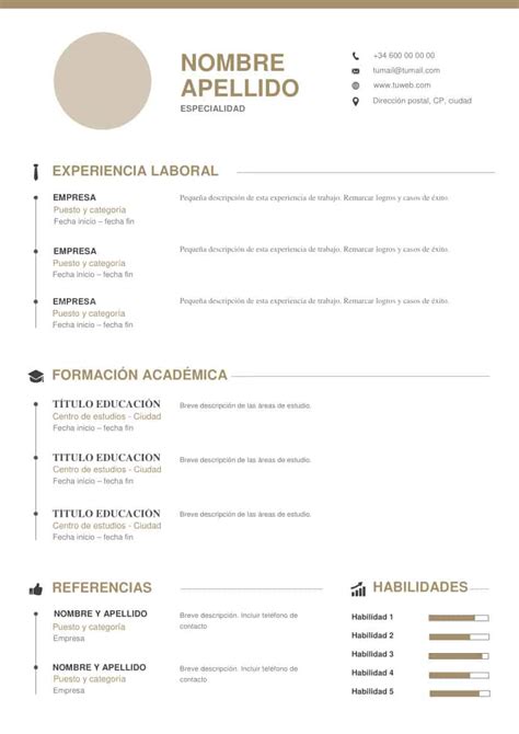 Modelo De Curriculum Vitae Elegante Laboral