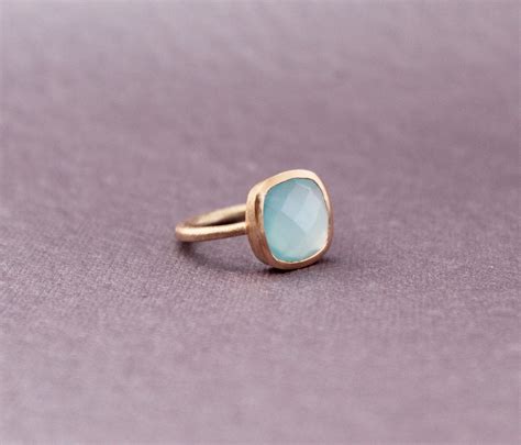 Aqua Chalcedon Ring Handgemachter Edelstein Ring M Rz Etsy De