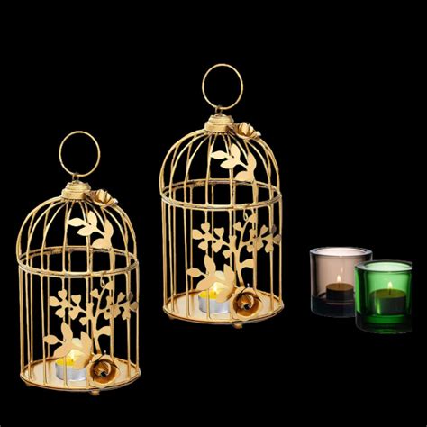 Buy Decor Vibes Metal Bird Cage Tealight Candle Holder Hanging Lantern