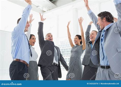 Business Team Celebrating A Good Job Stock Photo Image Of Group