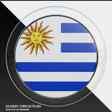 Premium Psd Uruguay Realistic D Textured Glossy Circle Flag