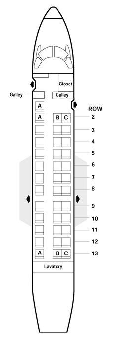 Embraer 175 Regional Jet American Airlines Seat Map