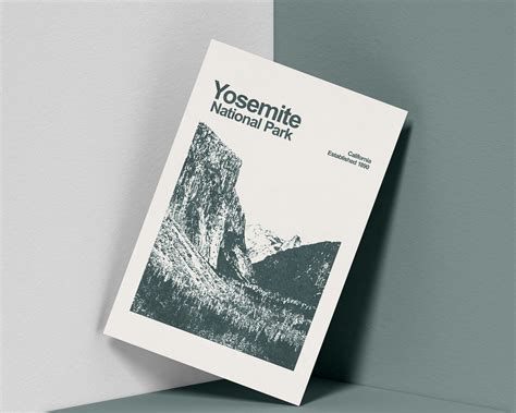 Yosemite National Park Poster Minimalist Wall Art National - Etsy