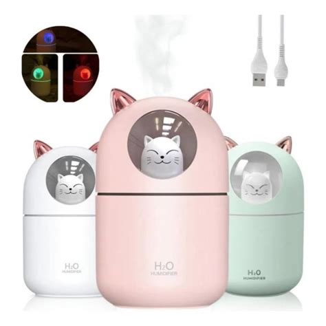 Humidificador Difusor De Aromas C Forma De Gato Portatil Usb