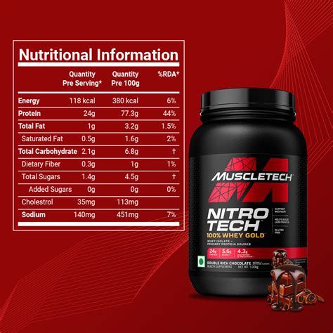 Muscletech Nitrotech Whey Gold Double Rich Chocolate Flavour