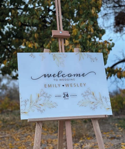 White Acrylic Wedding Sign With Names White Acrylic Wedding Sign With