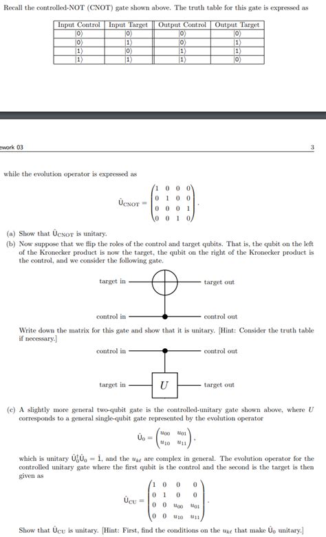 Solved Recall The Controlled NOT CNOT Gate Shown Above Chegg