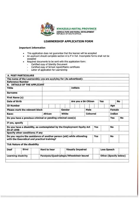 Learnership Application Form Tps3703 Studocu