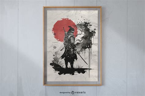 Samurai Warrior Poster Design Vector Download