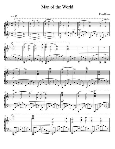 Manoftheworld Sheet Music For Piano Solo Easy