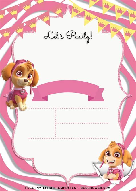 8 Adorable Skye And Everest Paw Patrol Birthday Invitation Templates Artofit