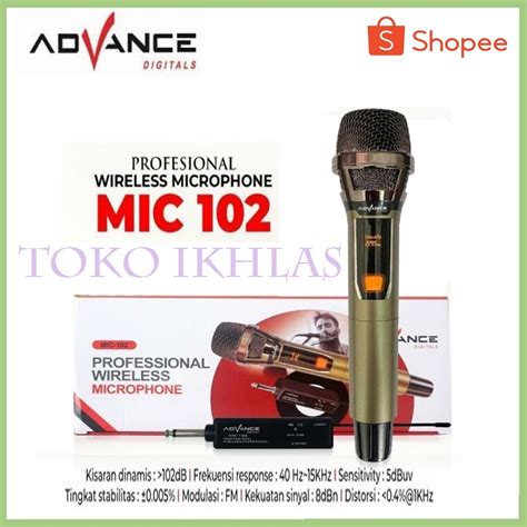 Jual Mic Wireless Single Advance Mic Profesional Wireless