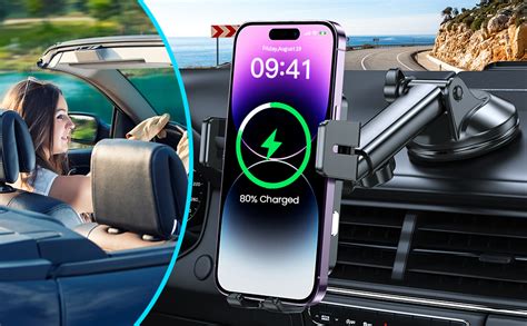 Wireless Car Charger Mokpr 3 In1 Long Arm Car Mount 15w