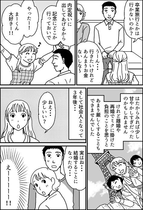 ＜娘と継父の真実は？＞良好な関係を築いていた娘と彼。社会人になった娘の報告は【第4話まんが】 ママスタセレクト