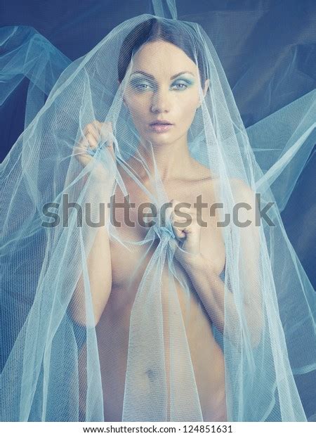 Sensual Beautiful Nude Woman Under Blue Stock Photo 124851631 Shutterstock