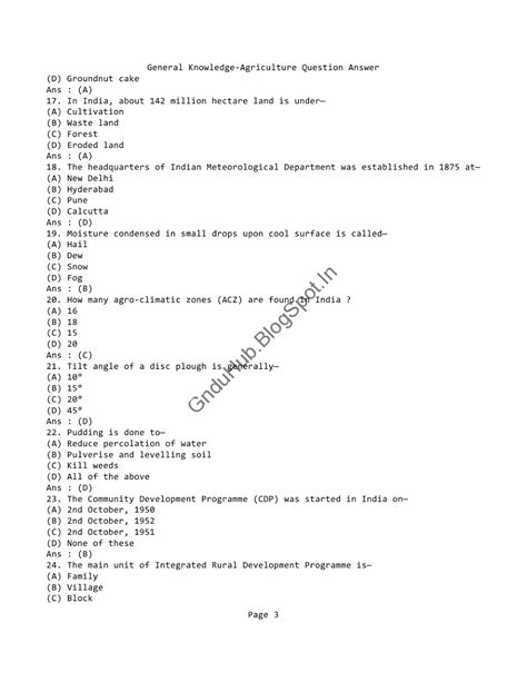 General Knowledge Agriculture Question Answer Pdf Next Generation