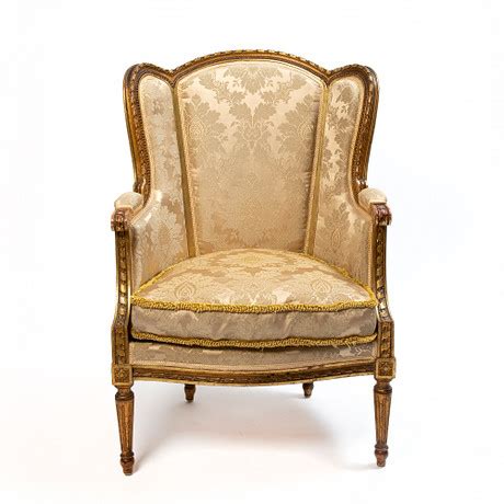 BERGÈRE Louis XVI stil Frankrike Möbler Fåtöljer Stolar Auctionet