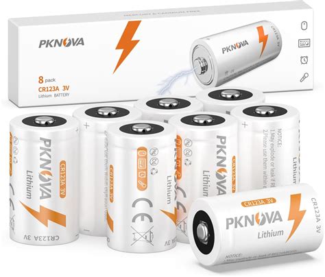 Amazon Fseofu PKNOVA CR123A Lithium Battery 8 Count Pack 123