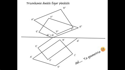 Geometria wykreślna rzuty Monge a przenikanie dwóch płaskich figur