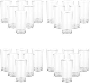 DELSHA Pack Of 24 Water Glass Set 300 Ml Abs Poly Carbonate Plastic