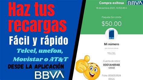 Como Recargar Saldo Desde La Aplicacion Bbva Bancomer Youtube