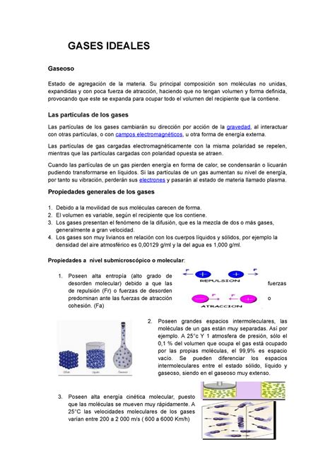 Gases ideales GASES IDEALES Gaseoso Estado de agregación de la