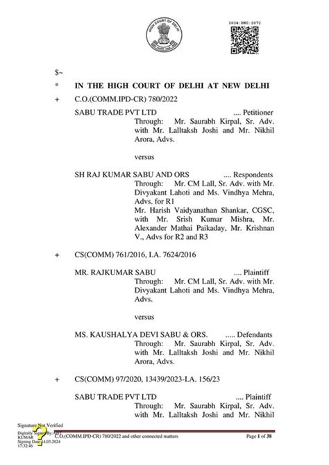 Ajay Amitabh Suman Sabu Trade Private Limited Vs Shri Raj Kumar Sabu