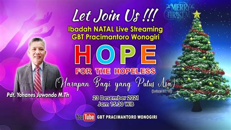 Ibadah Natal Gbt Pracimantoro Live Streaming Desember Youtube