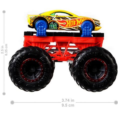 Set Masinute Hot Wheels Monster Trucks Monster Maker Galben Si Albastru EMAG Ro