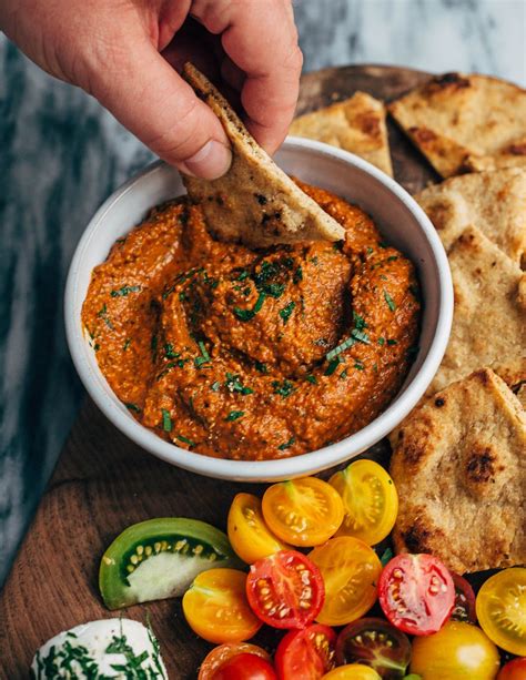 Vegan Roasted Tomato And Red Pepper Dip Recipe Stuffed Peppers