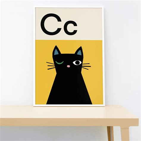 Cat Alphabet Print Etsy