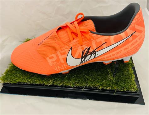 Leeds Utd Football Boot Signed By Patrick Bamford In A Quality Display