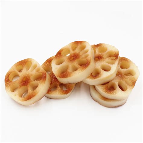 6 Pcspack Artificial Roasted Lotus Root Slices Models Fake Pvc