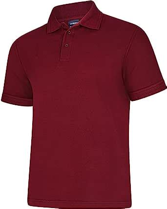 Uneek Uc Deluxe Poloshirt Gsm Maroon Medium M Amazon Co