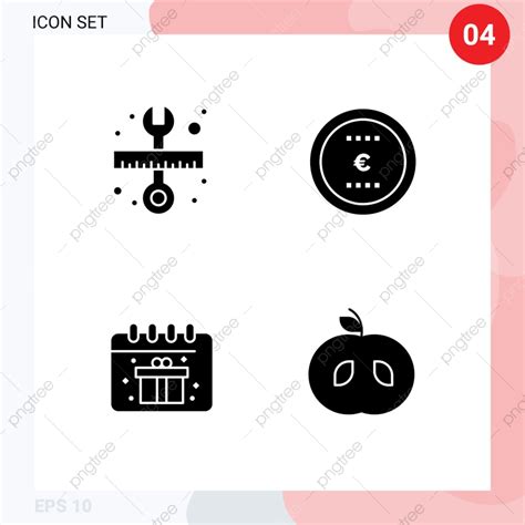 Set Of Commercial Solid Glyphs Pack For Repair Elements Tool