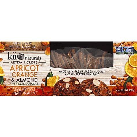 Kii Naturals Crisps Artisan Apricot Orange Almond With Black