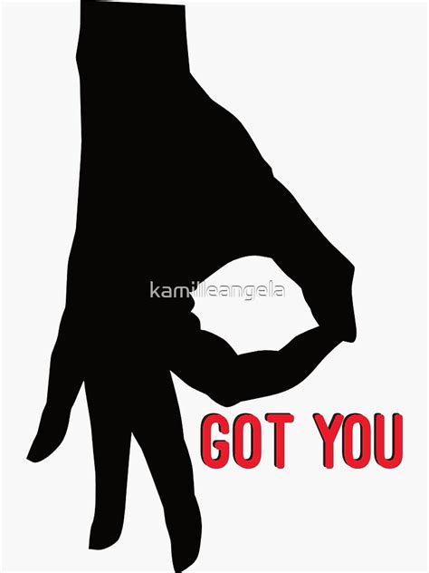 "got you - hand meme" Sticker for Sale by kamilleangela | Redbubble