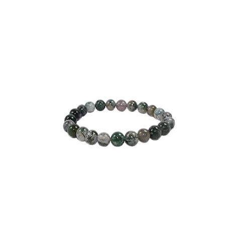 Bracelet En Perles D Agate Mousse Naturelle Zen Desprit