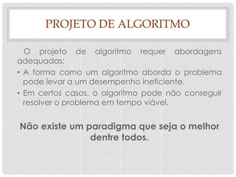 Ppt Paradigmas De Projetos De Algoritmos Powerpoint Presentation